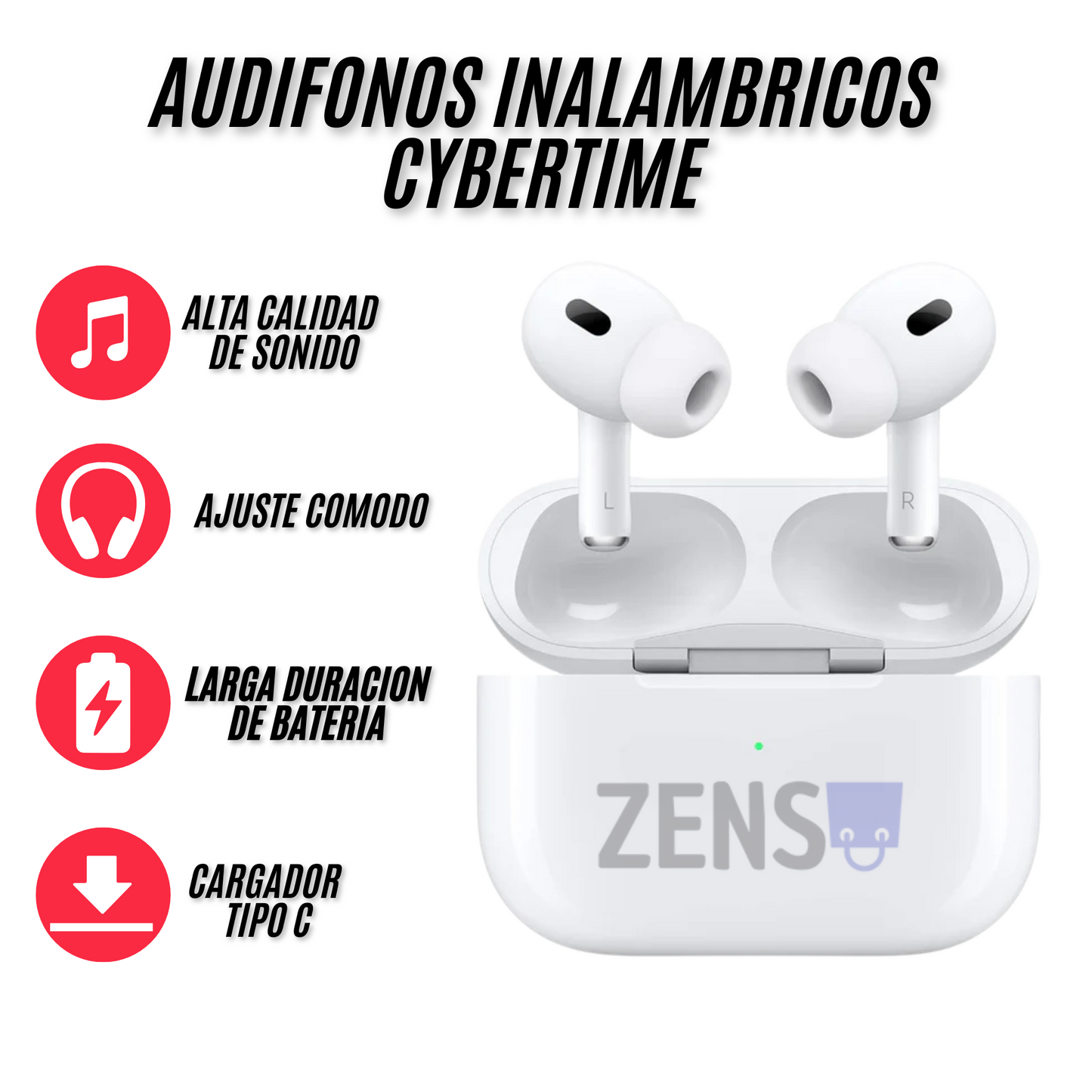 Combo CyberTime Reloj + Audifonos inalámbricos